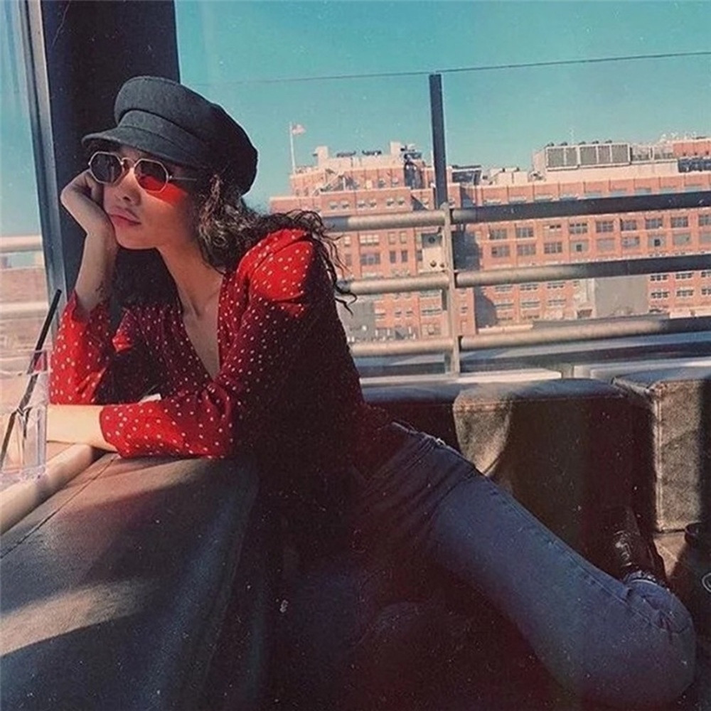 Star wrap top in red